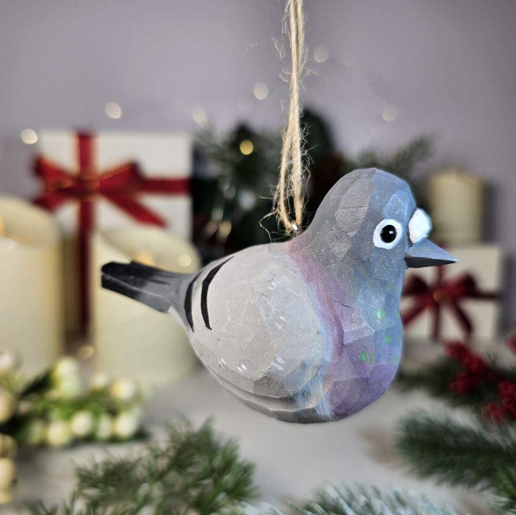 Pigeons Wooden Christmas Tree Ornament