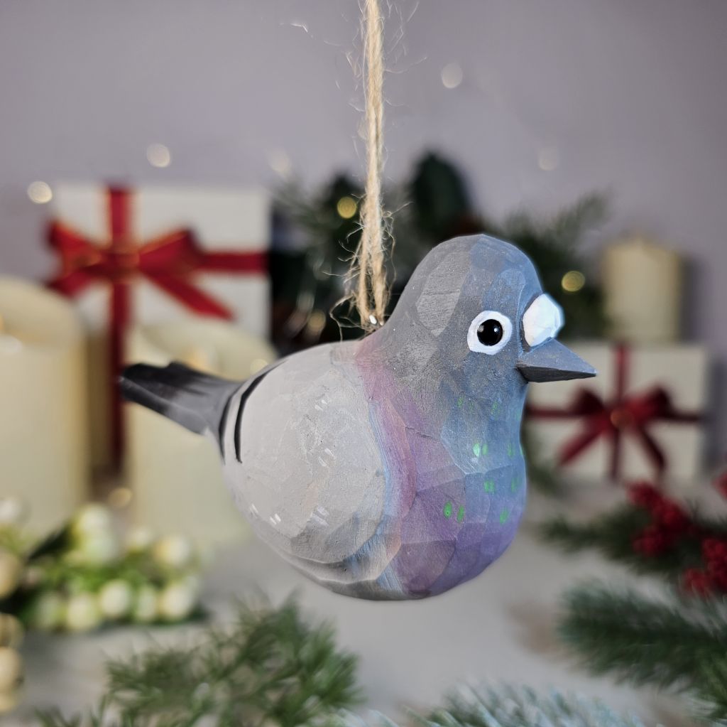 Pigeons Wooden Christmas Tree Ornament