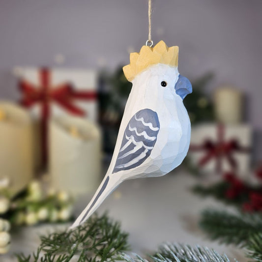 Cockatoo Wooden Christmas Tree Ornament