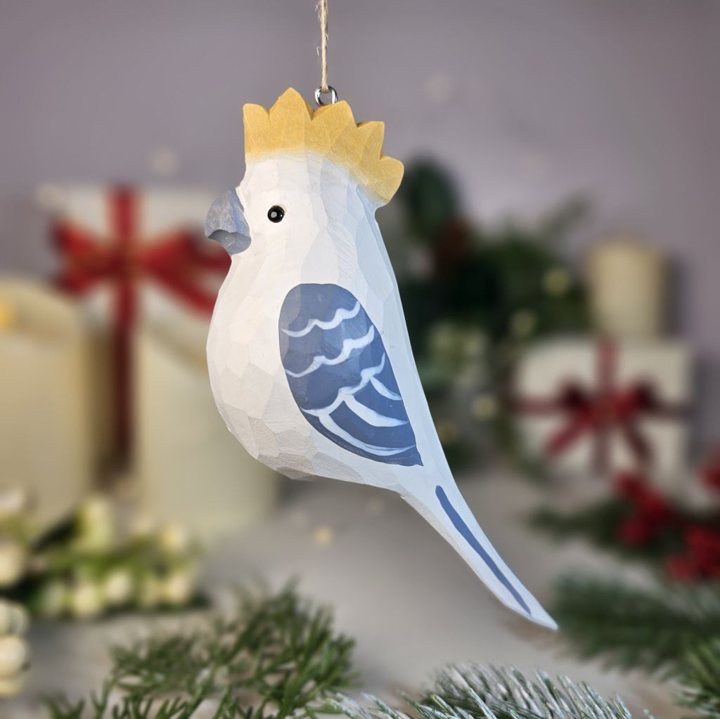 Cockatoo Wooden Christmas Tree Ornament