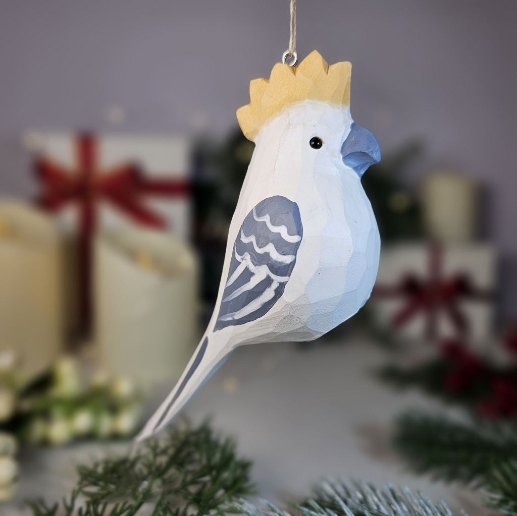 Cockatoo Wooden Christmas Tree Ornament