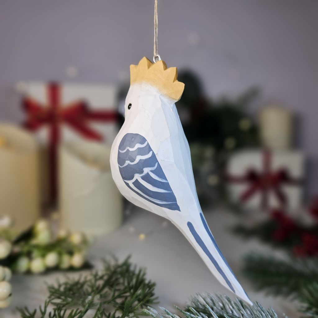 Cockatoo Wooden Christmas Tree Ornament