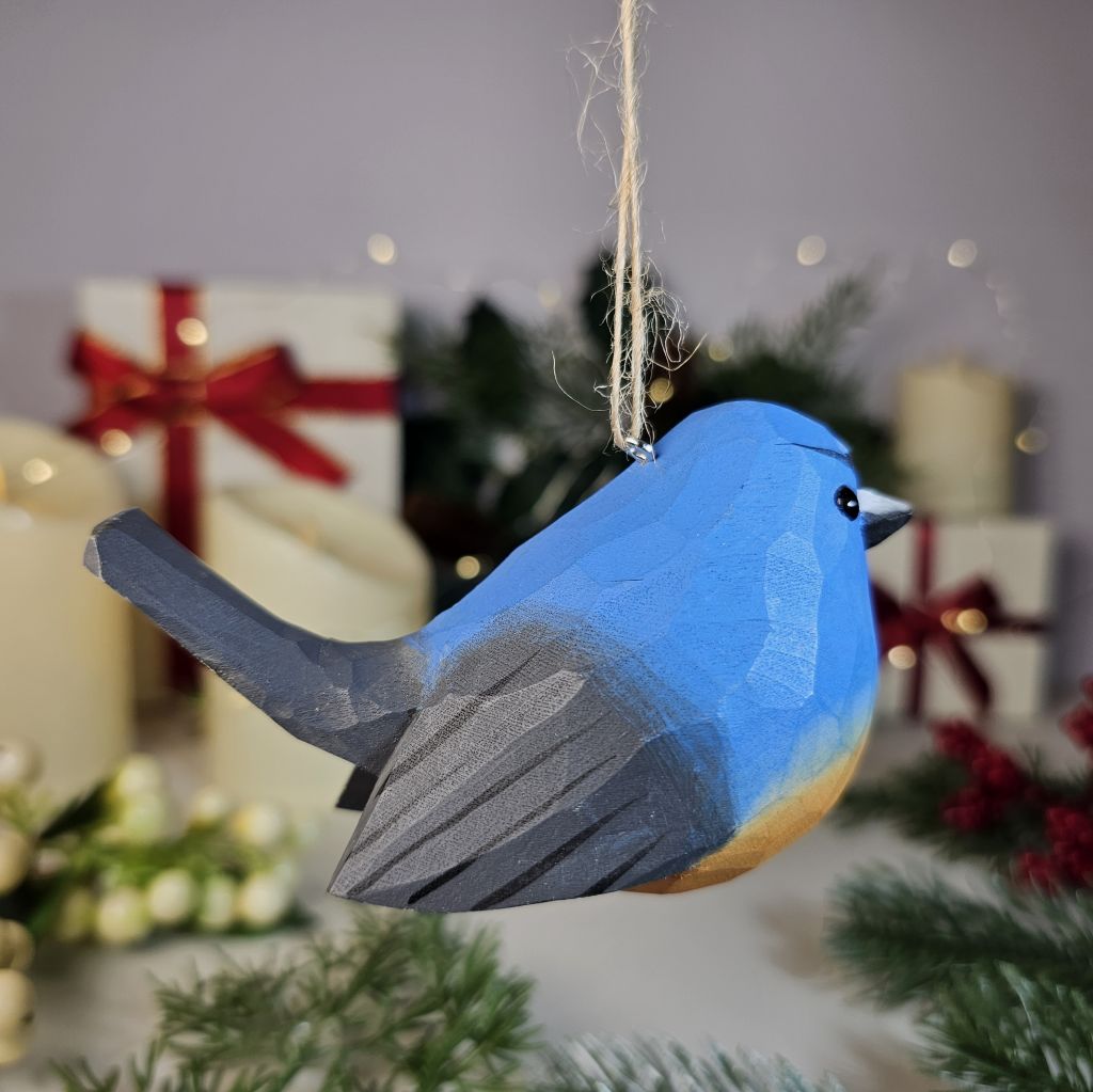 Snowy-browed Flycatcher Wooden Christmas Tree Ornament