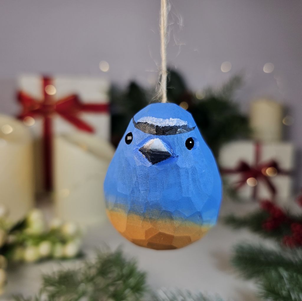 Snowy-browed Flycatcher Wooden Christmas Tree Ornament