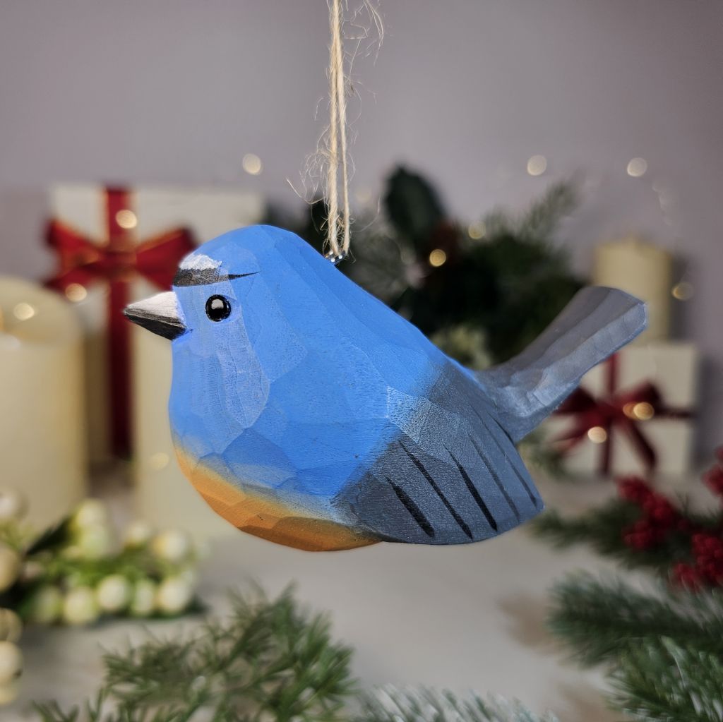 Snowy-browed Flycatcher Wooden Christmas Tree Ornament