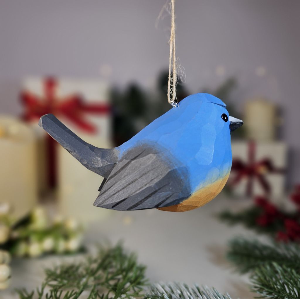 Snowy-browed Flycatcher Wooden Christmas Tree Ornament