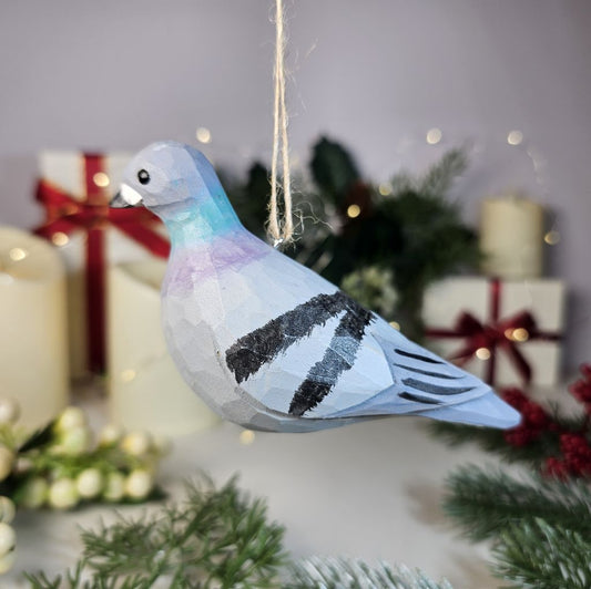 Pigeons Wooden Christmas Tree Ornament