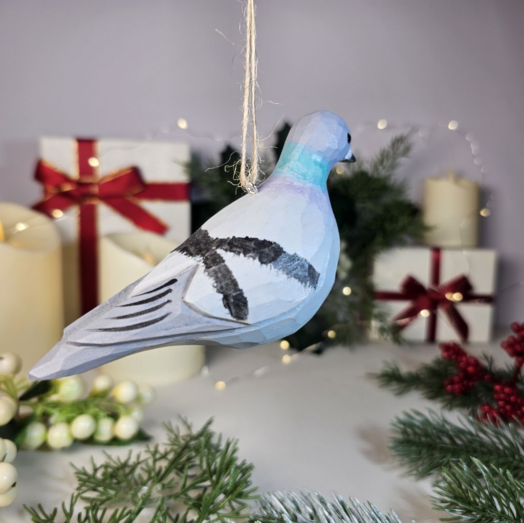 Pigeons Wooden Christmas Tree Ornament