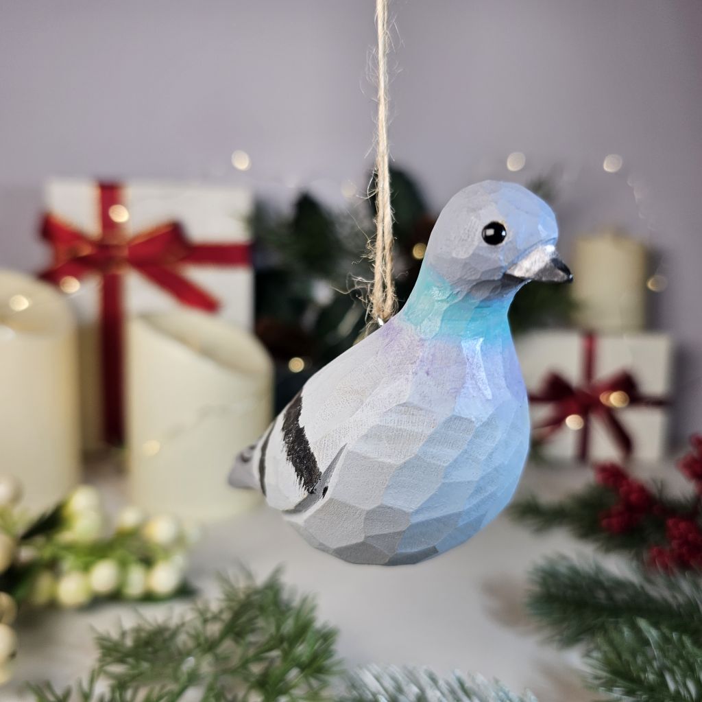 Pigeons Wooden Christmas Tree Ornament