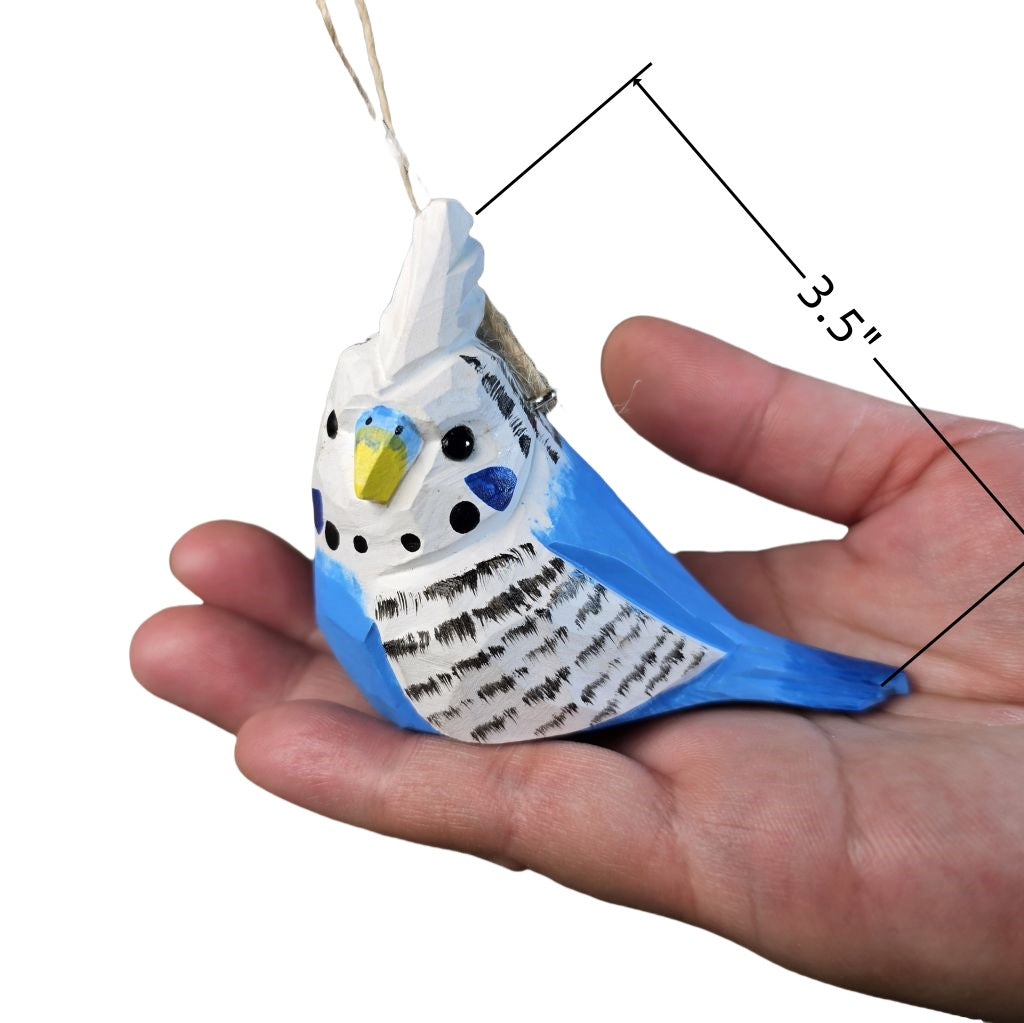 Budgerigar Wooden Christmas Tree Ornament