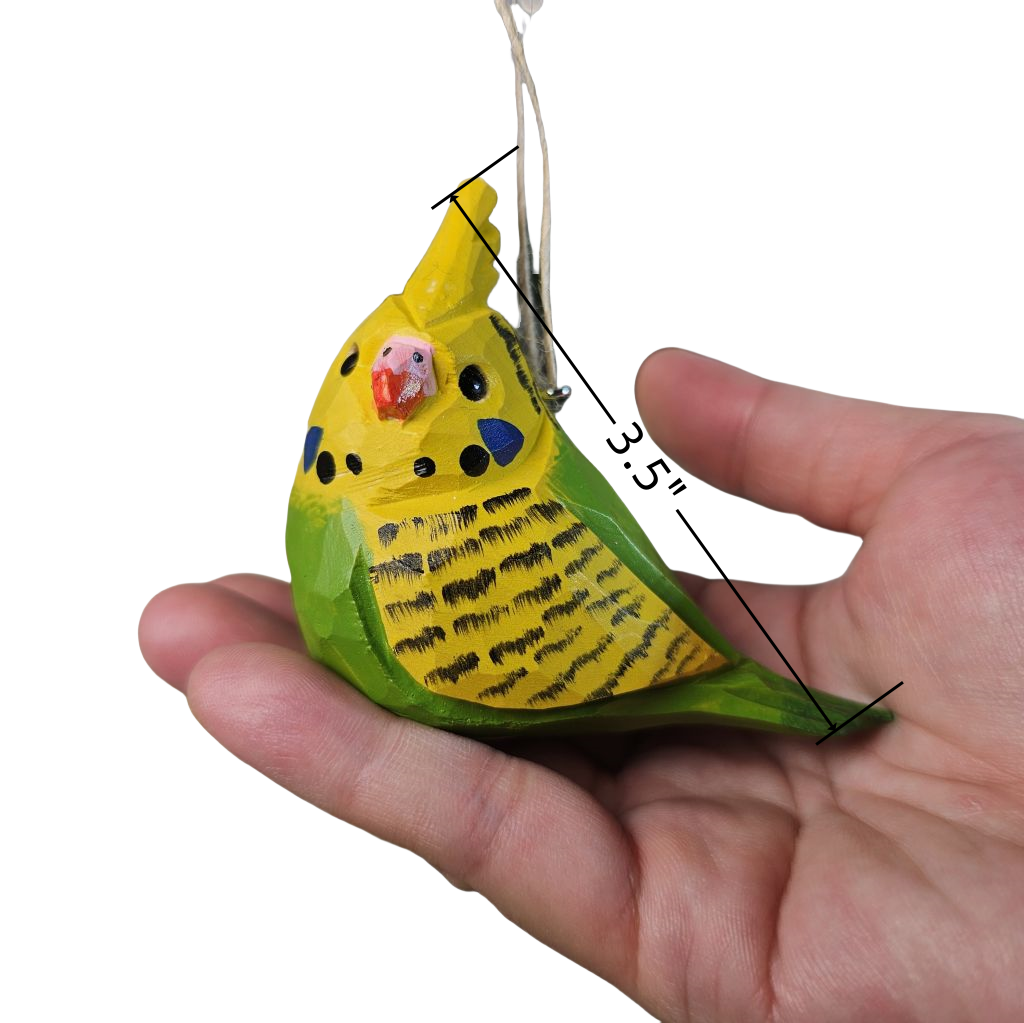 Budgerigar Wooden Christmas Tree Ornament