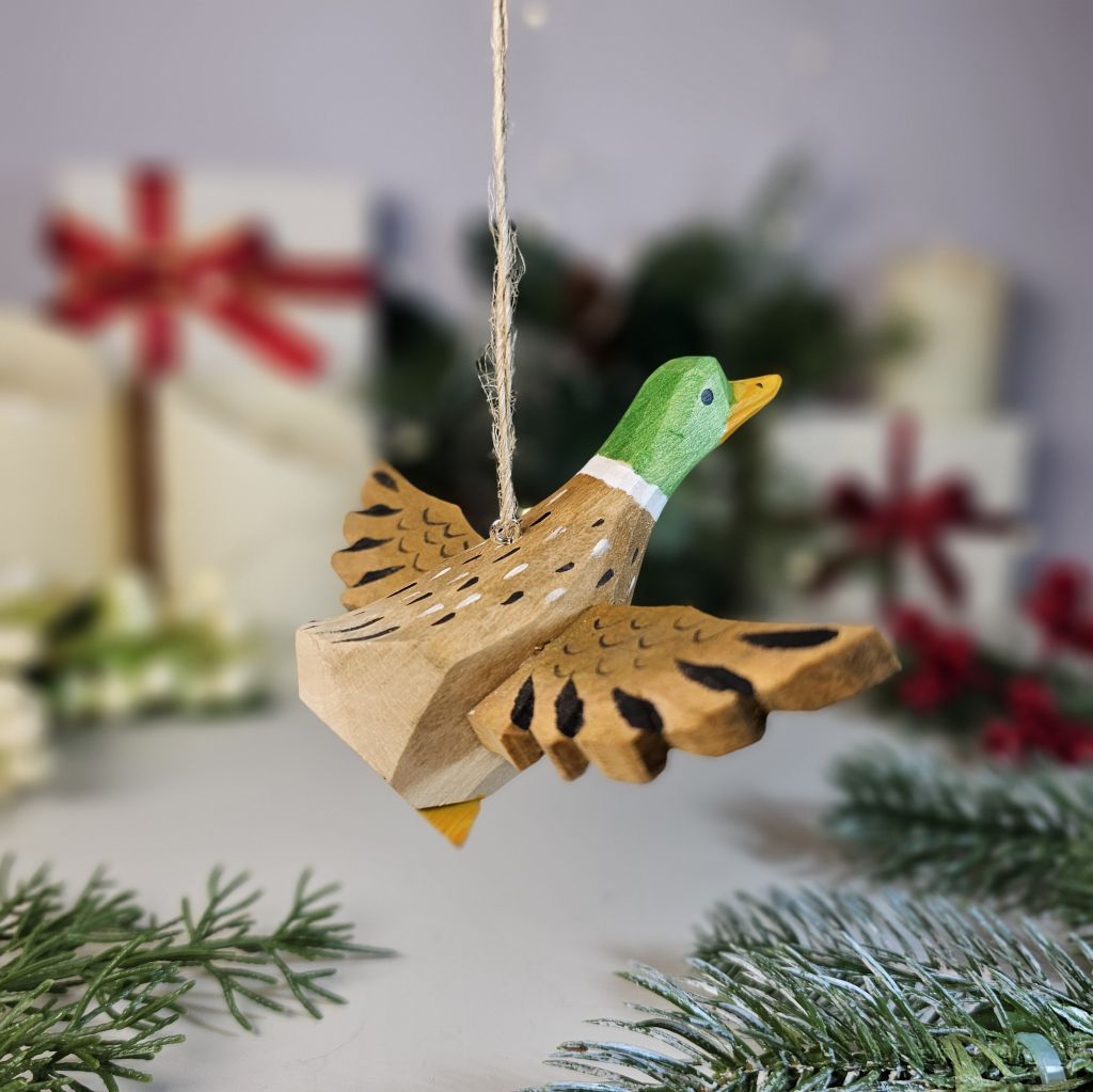 Mallard Wooden Christmas Tree Ornament