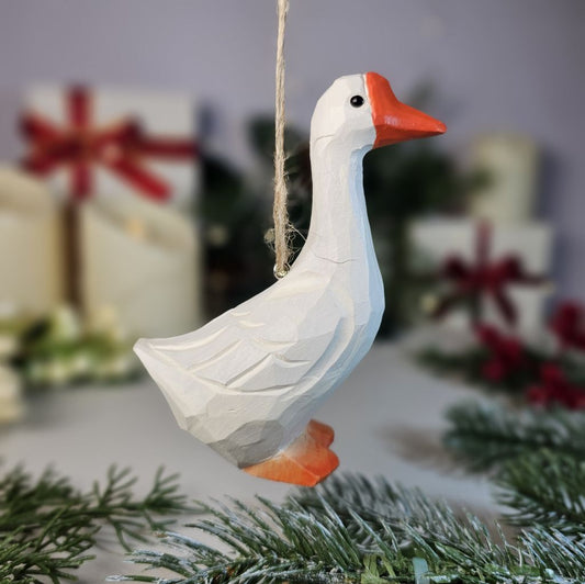 Goose Wooden Christmas Tree Ornament