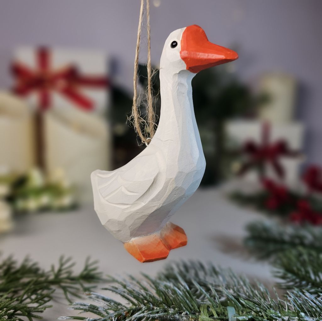 Goose Wooden Christmas Tree Ornament