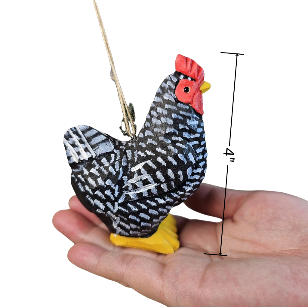 Chicken Wooden Christmas Tree Ornament