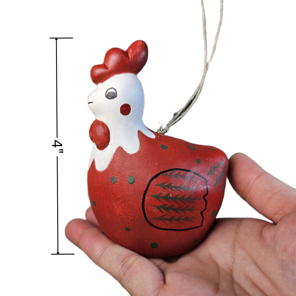 Chicken Wooden Christmas Tree Ornament