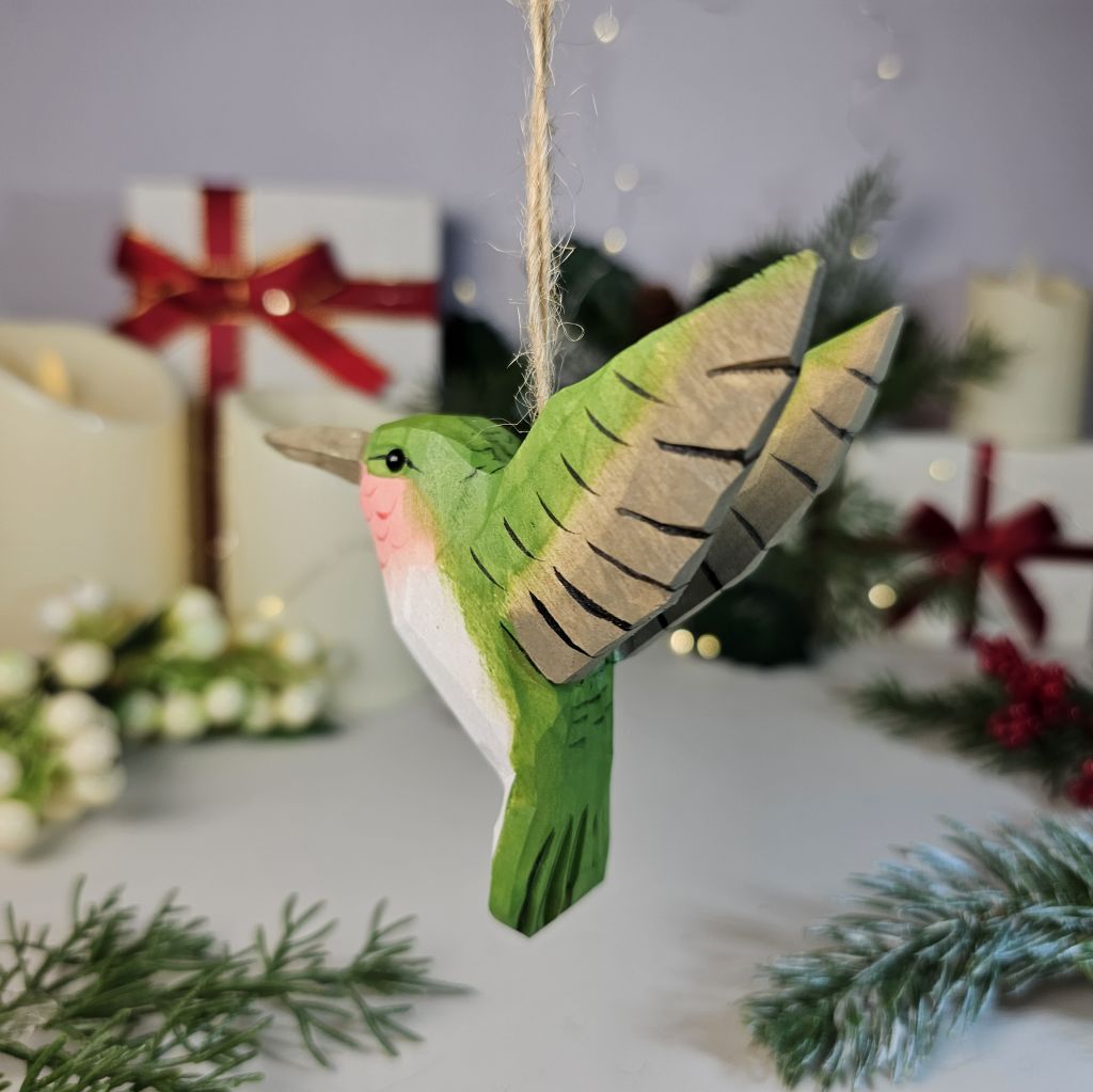 Hummingbird Wooden Christmas Tree Ornament