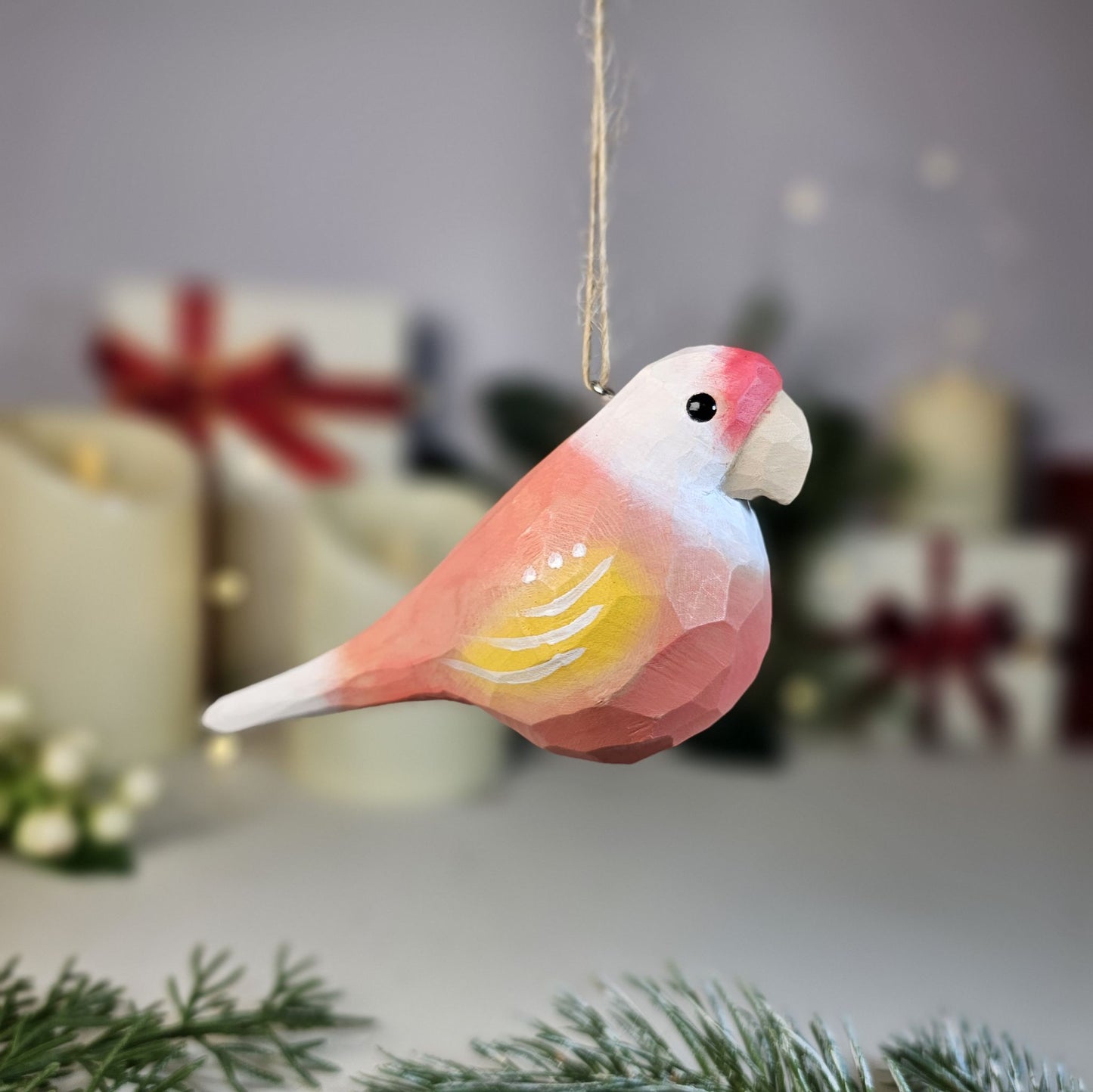 Parakeet Wooden Christmas Tree Ornament