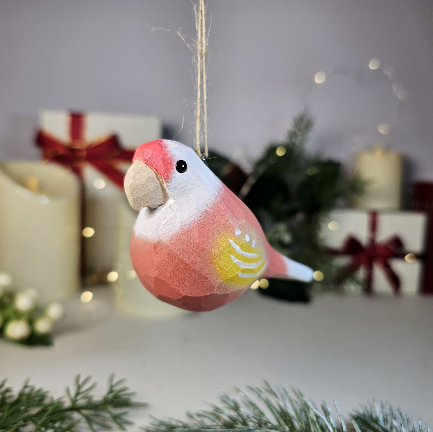 Parakeet Wooden Christmas Tree Ornament