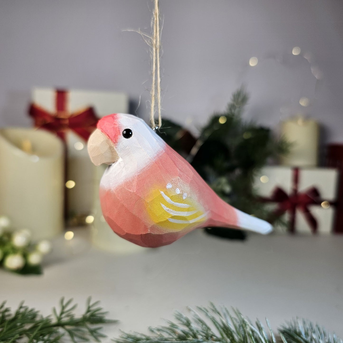 Parakeet Wooden Christmas Tree Ornament