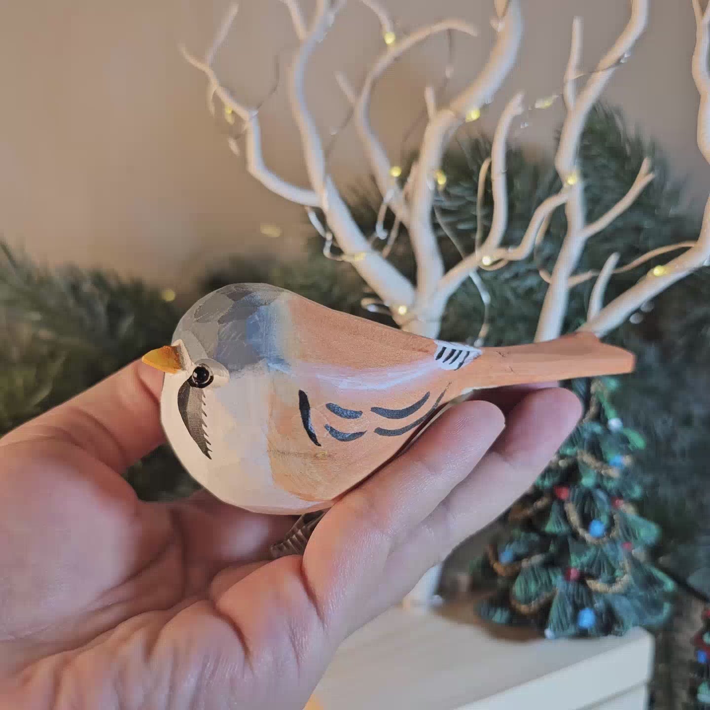 Bearded Tit Clip-on Bird Ornament