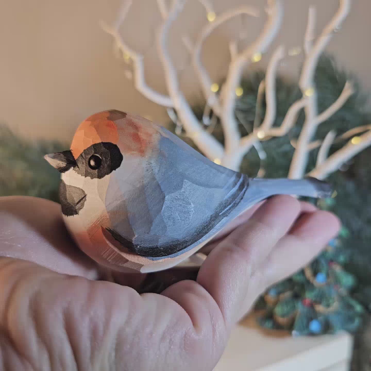 Black-Throated-Bushtit Clip-on Bird Ornament