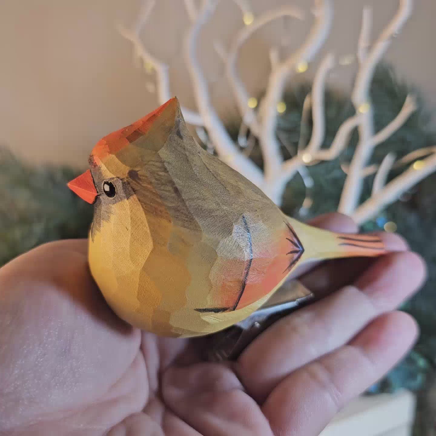 Cardinal Female Clip-on Bird Ornament